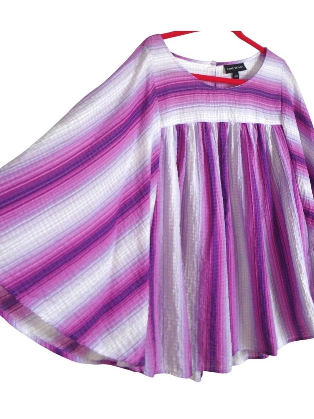 Lane Bryant Pink Purple Striped Swing Blouse